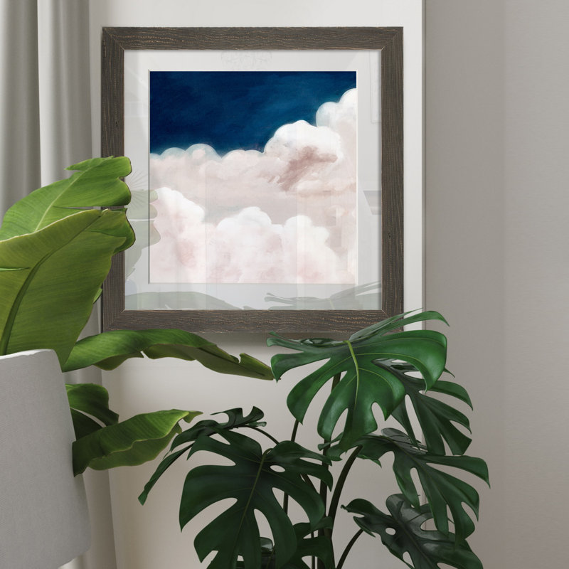 Nuit trouble, reproduction d’art encadrée, Blanc, H 31,5 po x l 31,5 po x P 1,5 po, Cadre en papier gris