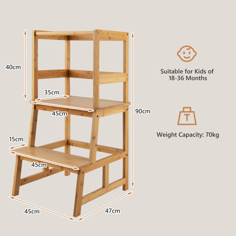 Nolin Light Brown 2 - Step Kitchen Tower