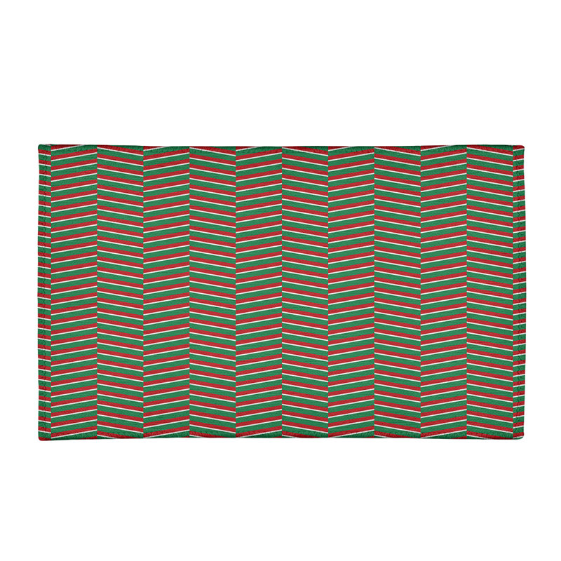 Tapis vert/rouge fait main, Rectangle 2 pi x 3 pi