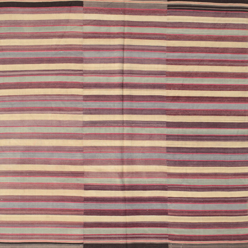 Tapis brun/marron contemporain, Carré 6 pi