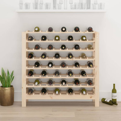 Tetteh 80 - Bottle Solid Wood Wine Bottle Rack in Brown