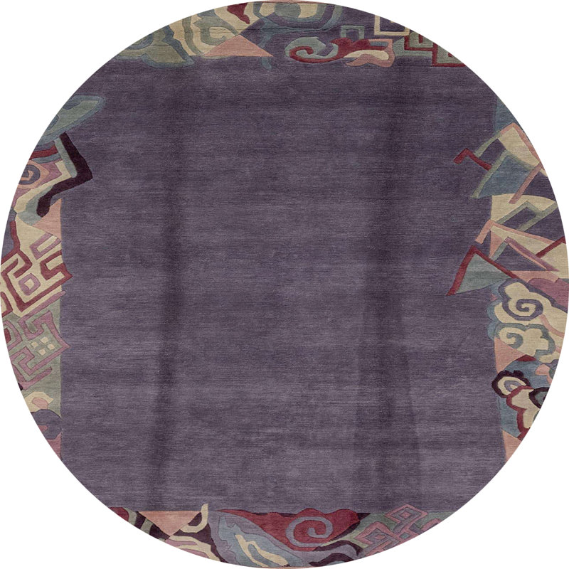 Tapis multicolore à motif abstrait Milamarie, Rond 8 pi