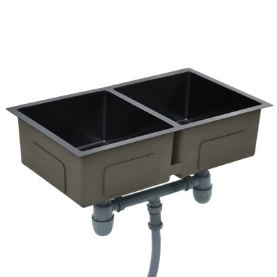 VidaXL Kitchen Sink Undermount Sink with Strainer Stainless Steel Sink Square