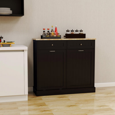 Armoire à ordures inclinable à deux tiroirs et deux compartiments