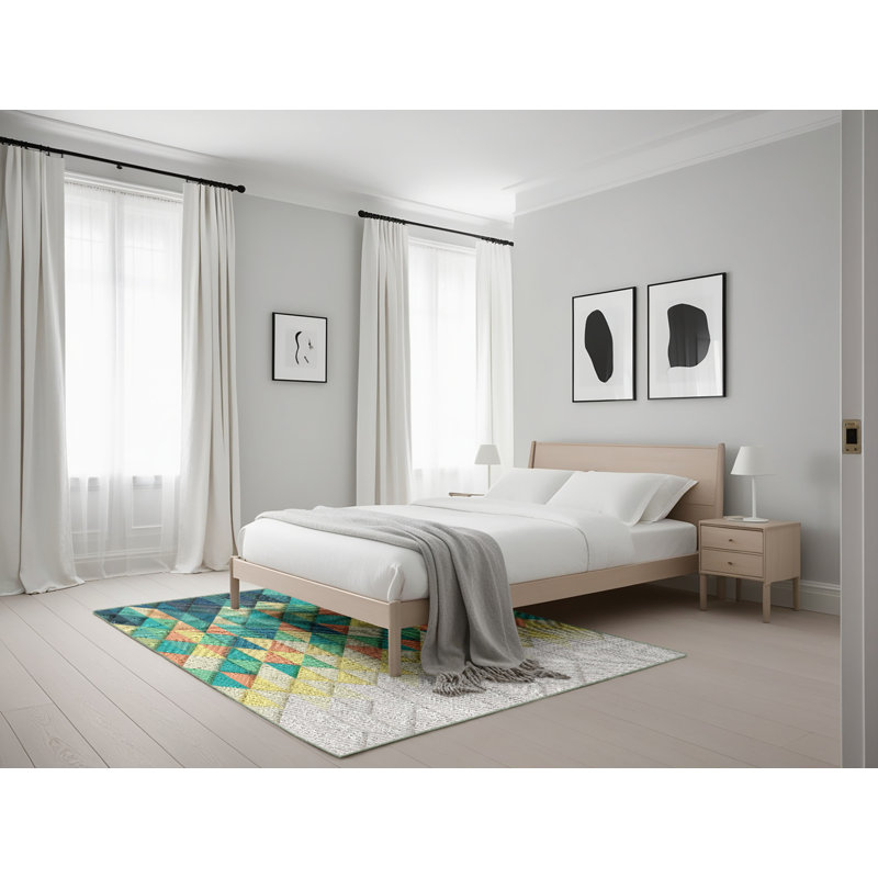 Geometric Indoor Rug, Rectangle 5' x 7'