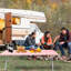 Table pliante rose 8 pi, table en plastique portable pour le camping, les pique-niques, les fêtes, table pliable
