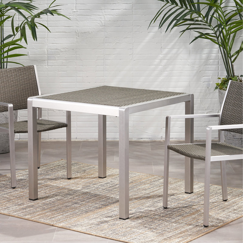 Caggiano Square Metal Outdoor Dining Table , 35'' in. W 35'' in. D