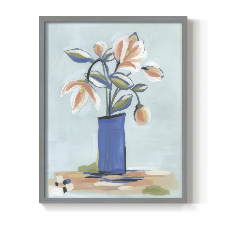 Botanica Bouquet II, reproduction encadrée - bois massif, Gris, H 15 po x l 12 po