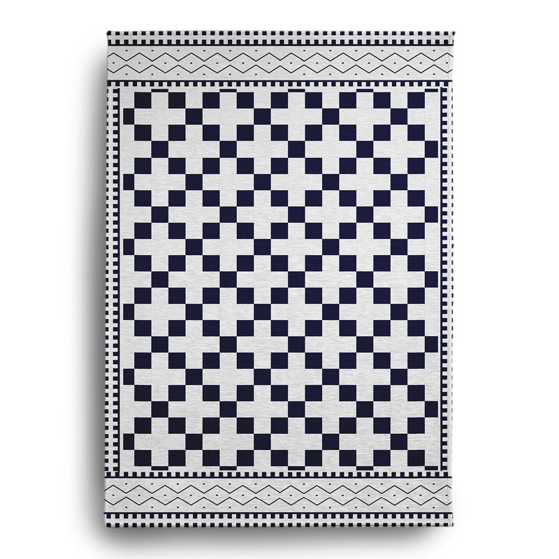 Chenille Geometric Indoor / Outdoor Rug, Rectangle 5' x 7'