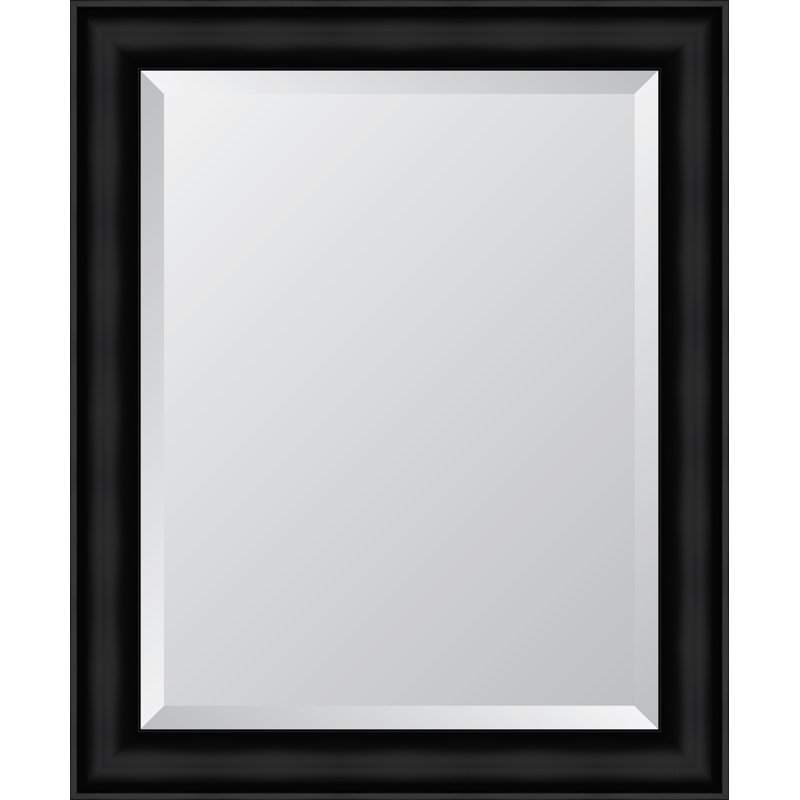 Brizio Flat Wall Mirror, 28" x 34", Black