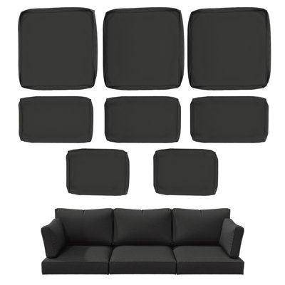 8-Piece Outdoor Cushion Cover Set (Set Of 3 Seats, 5 Backs), Covers Only