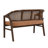 Solenne Mid-Century Modern Solid Wood & Cane Upholstered Loveseat with Curved Frame-124279737
