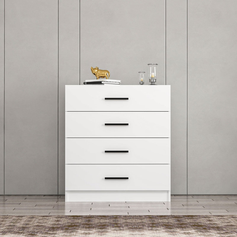 Oded 90cm W 4 - Drawer Chest of Drawers, White