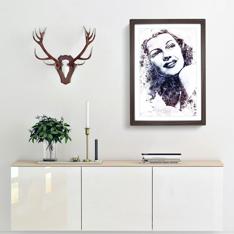 Rita Hayworth in Abstract - Framed Print, Walnut, 76cm H x 50cm W x 2cm D