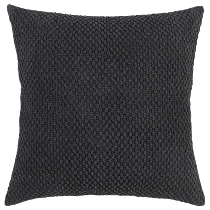 Housse et insert de coussin décoratif en coton Saskatia, Noir