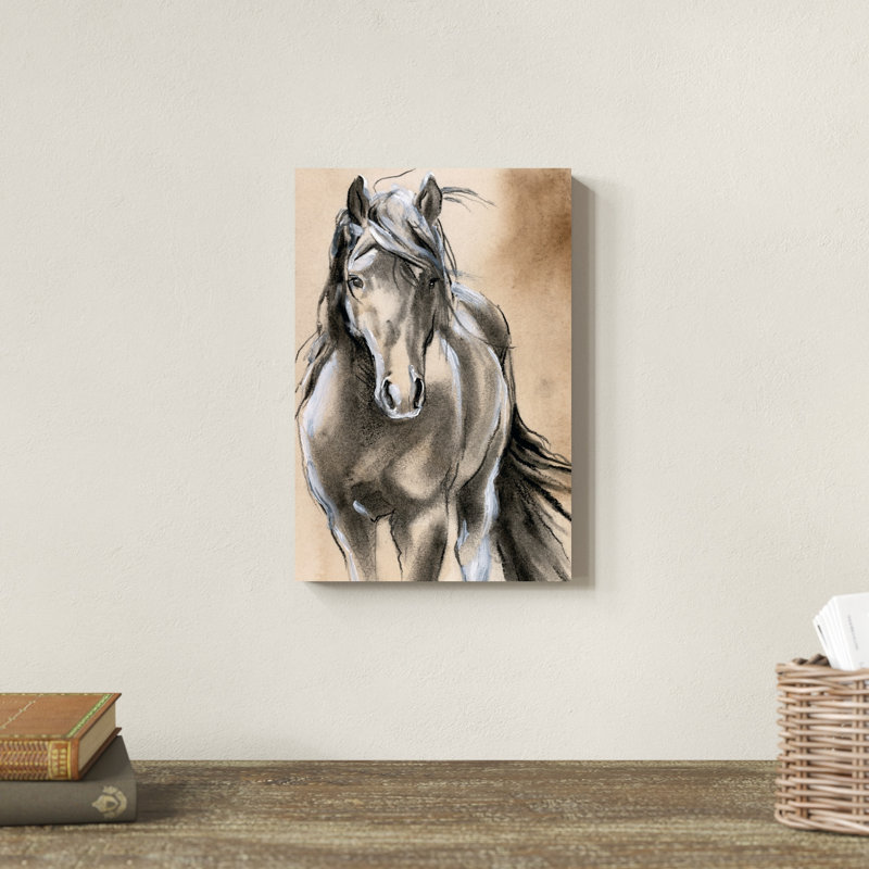 Cheval croquis II, H 12 po x l 8 po