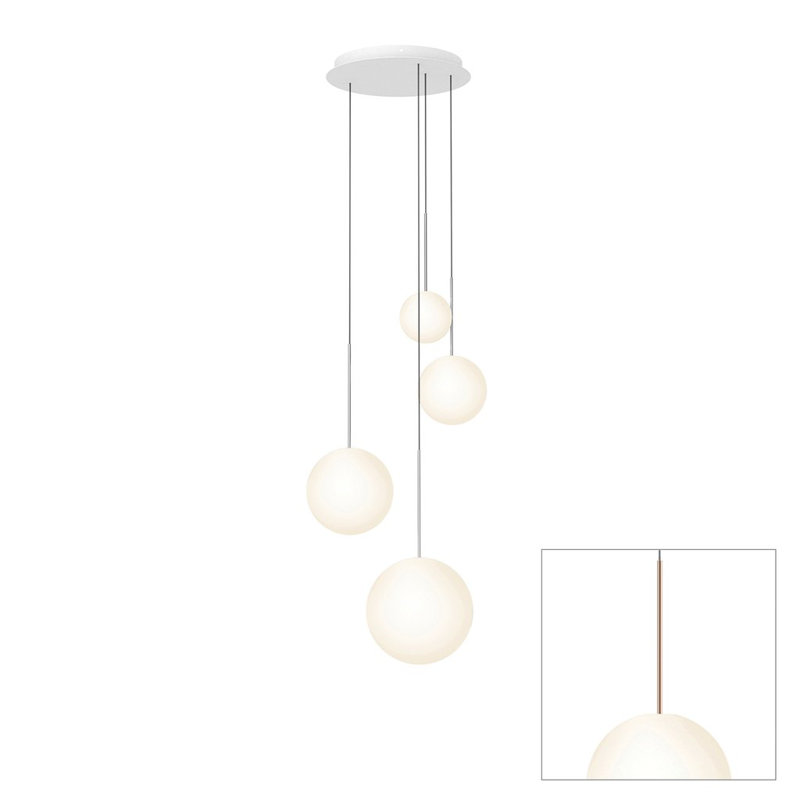 Lustre suspendu sphère Bola, Or rose, H 110 po x l 17 po x P 17 po