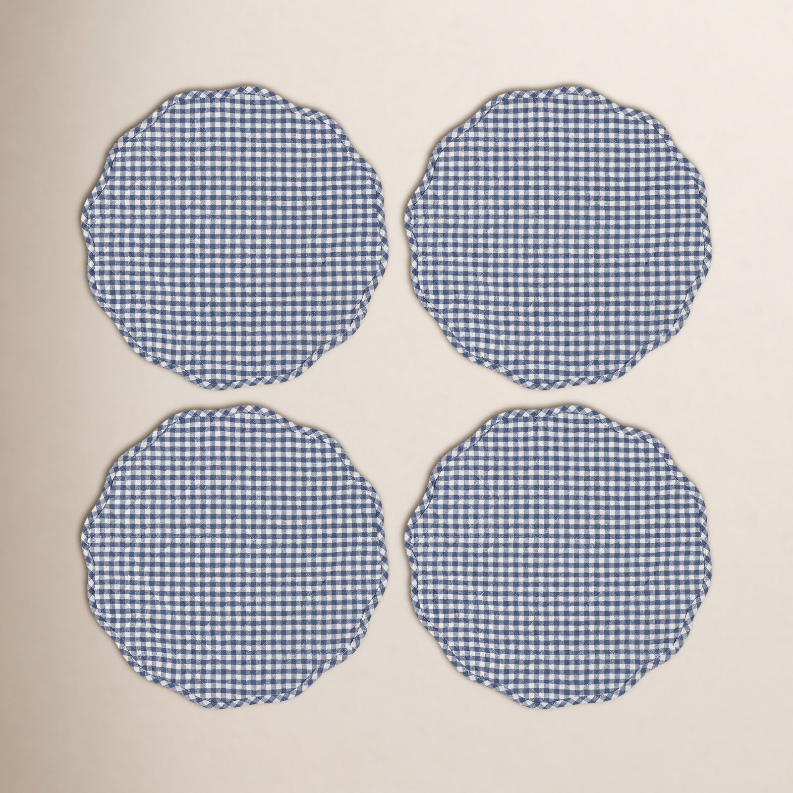Quilted Cotton Placemat, Navy