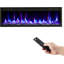 Foyer électrique 60 po mural / encastré avec télécommande, radiateur linéaire ultra-mince de 4,2 po 750W / 1500W avec minuterie, 12 flammes de couleur, options de bûches et de cristal-697501075