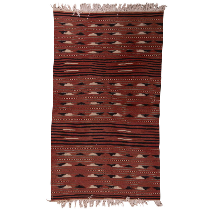 Hand Knotted Wool Area Rug in Red