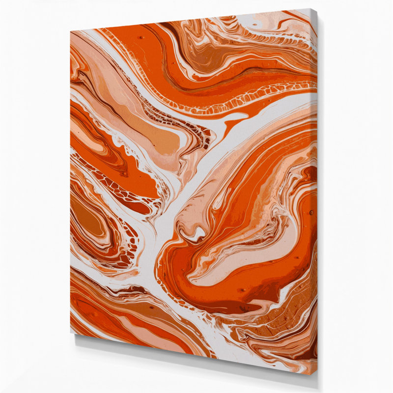 Abstrait art fluide sur toile brune 53, H 14 po x l 11 po