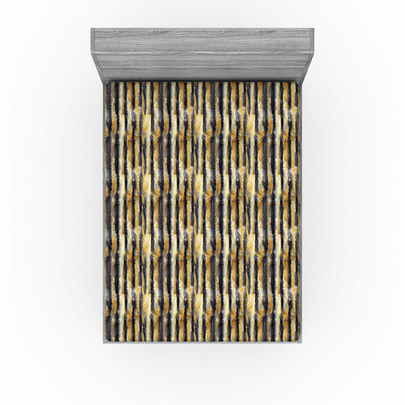 Drap-housse Ambesonne, Gris foncé, café pâle / abstrait, Drap-housse de taille très grand