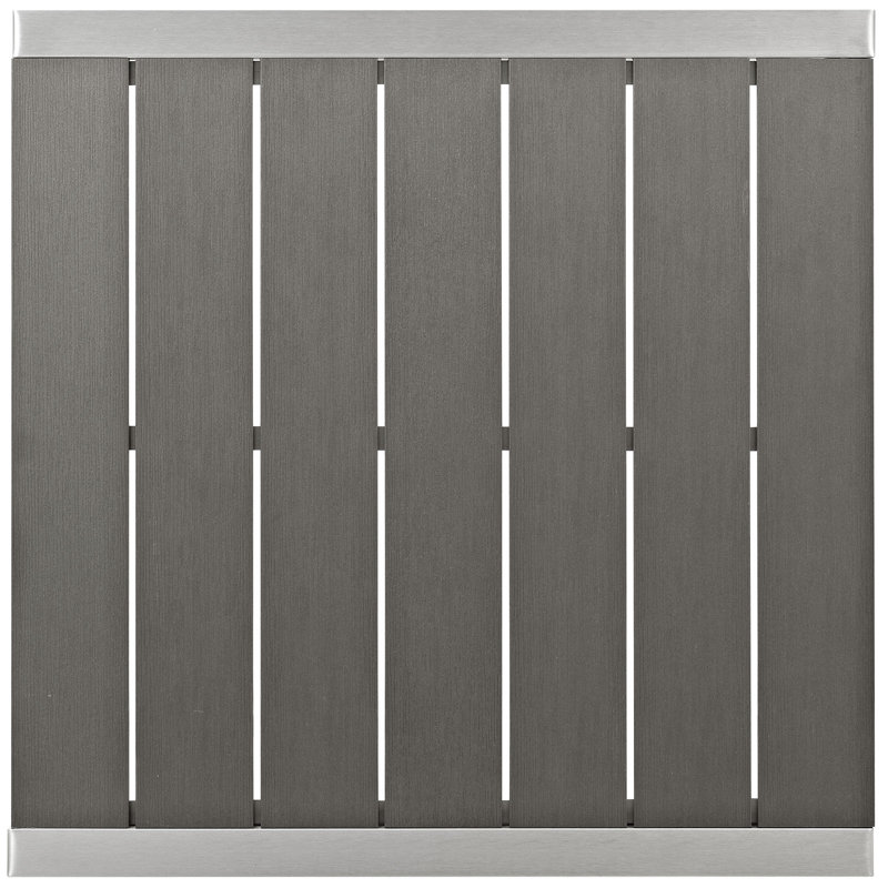 Petite Silver Gray Aluminum Square Outdoor Bar Table