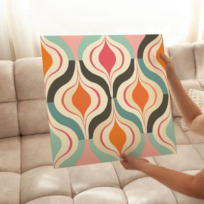 Abstract Retro 70s Hippie Groovy Pattern VI Retro Unframed Art Print