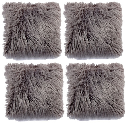 Faux Fur Throw Cushion Square Pillow Cover with Insert