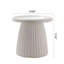 Table d'appoint ronde blanche en oxyde de magnésium cannelé 19,69 po-1260192343