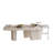 ​​Coffee Table Oval, Modern Travertine Finish Low-Loft Center Table With Sturdy Base, Minimalist Living Room Furniture, Neutral Tone Accent Table For Contemporary Space​