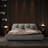 Luxury Platform Bed With Oversized Padded Backrest, Upholstered Platform Bed, Unique Bed-1041771200-1041771203