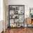 6-Tier Industrial Etagere Bookcase – Brown & Black Staggered Design-530015747