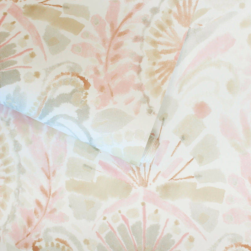Papier peint adhésif Bohemia, L 108 po x l 20,5 po, Rose