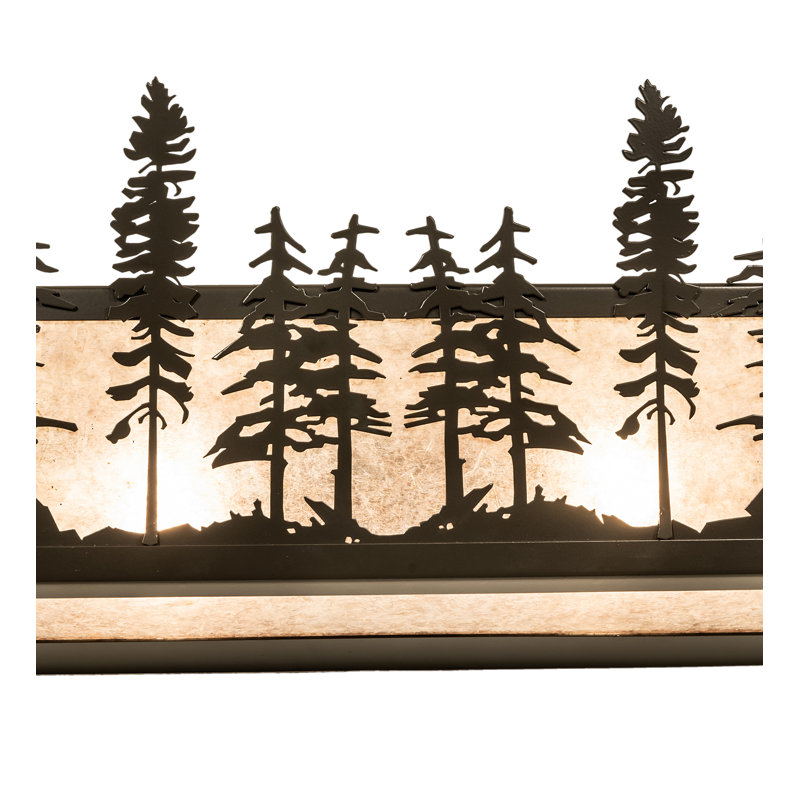 Rustic Lodge 4 - Light Bath Bar, 7" H x 36" W x 7" D, Blue/Green/Purple, Timeless Bronze