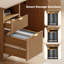 150cm Fluted Computer Desk With File Cabinet And Storage Drawers, Multifunctional Home Office Desk-891126595