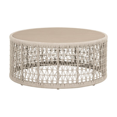 Table basse ronde en tricot pour l'extérieur
