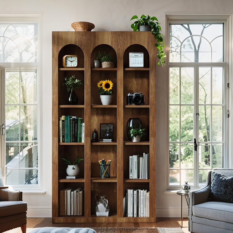 H 70,9 po x l 39,4 po - bibliothèques en bois, étagère de rangement à 5 niveaux, Brun rustique