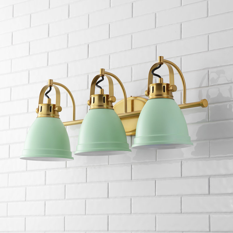  Éclairage pour meuble-lavabo Lejuan, Vert menthe, Laiton doré, 3