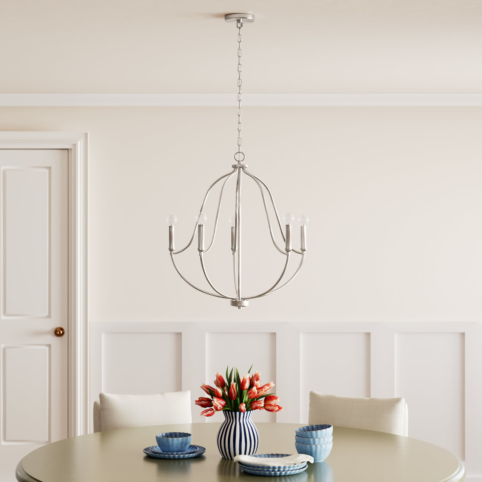 Kanda 5-Light Chandelier, Brushed Nickel