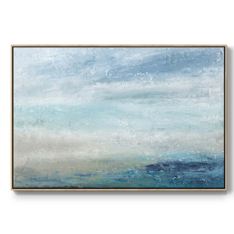 «Coming Ashore», peinture sur toile encadrée, Cadre en bois naturel, H 17 po x l 25 po x P 2 po