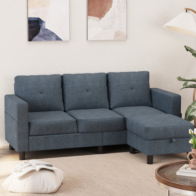 Faaiza 76.4" Upholstered Sofa Chaise by Ebern Designs