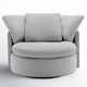 Bertice 46" Wide Upholstered Swivel Chair and a Half with Down Cushion
