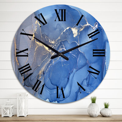 Blue and Grey ink Universe - Modern Wall Clock