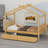 Wooden House Bed with Drawers-479318143