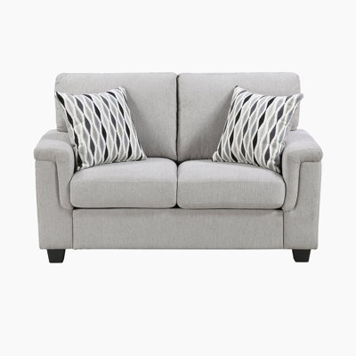 Maston 60" Modern & Contemporary Chenille Loveseat with Reversible Cushions, Removable Covers & 2 Decorative Pillows