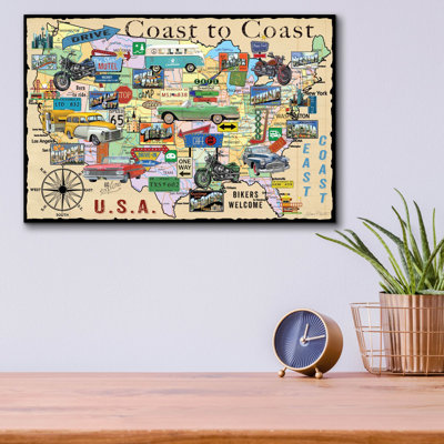 «Coast To Coast O» par Jean Plout, art mural en verre acrylique, 16 po x 12 po