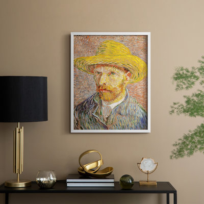 Reproduction abstraite vintage encadrée XIXème - bois massif