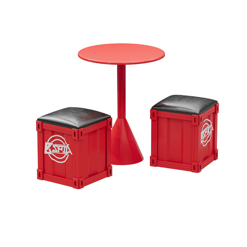 Ensemble de salle à manger Loresz, Rouge, 3, H 29,53 po x l 23,62 po x P 23,62 po