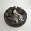 Fauteuil inclinable convertible rond 78,5 po avec coussin pour le cou et canapé-lit 2 en 1-133054763
